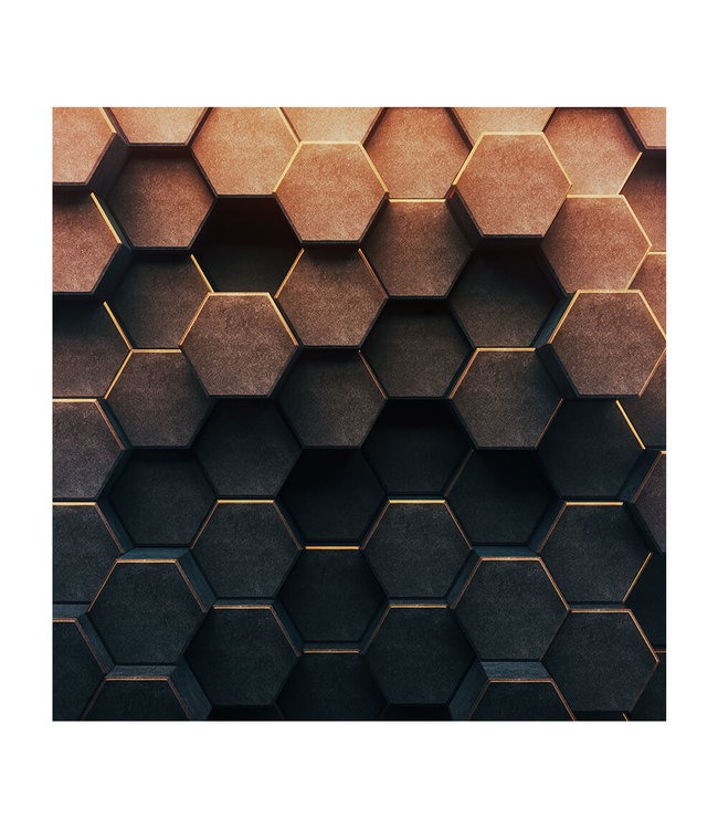 Acoustic picture "Abstract honeycomb" - in an elegant aluminum frame