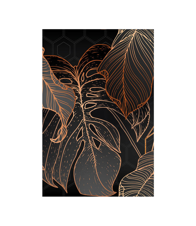 Akustisk bilde "Copper palm leaves" - i en elegant aluminiumsramme