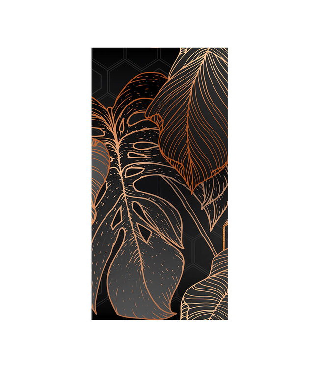 Acoustic picture "Copper palm leaves" - in an elegant aluminum frame
