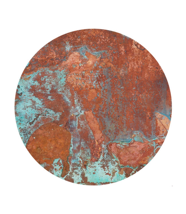 Rundes  Akustikbild "Copper texture"-in einem eleganten Aluminiumrahmen