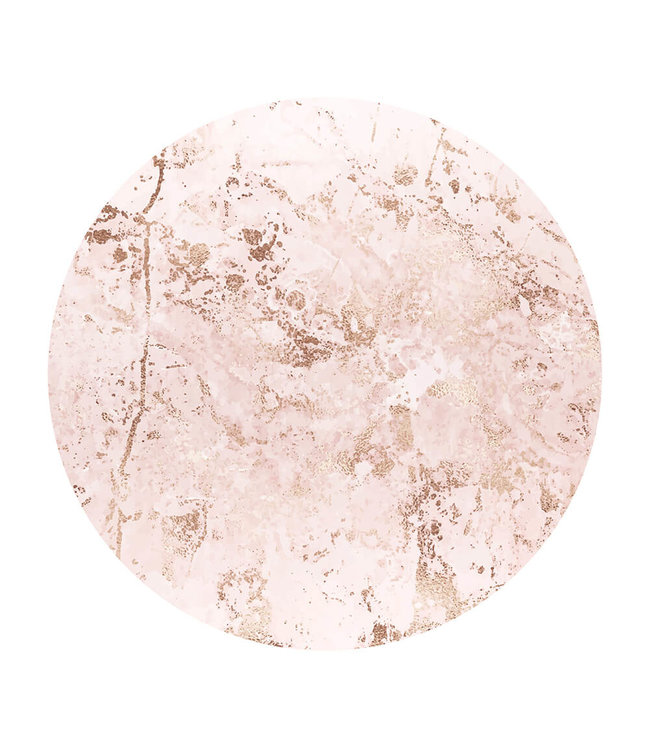 Rundes  Akustikbild "Rosegold Marble"-in einem eleganten Aluminiumrahmen
