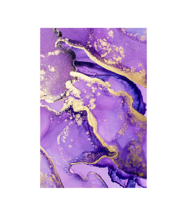 Akustikbild "Purple alcohol ink" - in einem eleganten Aluminiumrahmen
