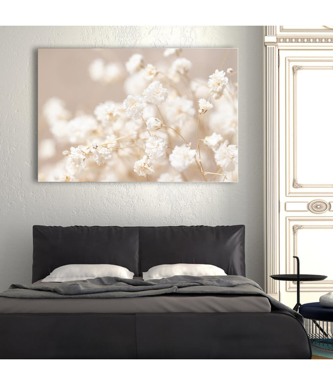 Akustikbild "Gypsophila" - in einem eleganten Aluminiumrahmen