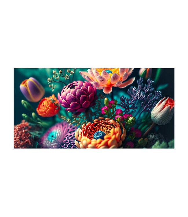 Acoustic picture "Colorful daisies"- in an elegant aluminum frame