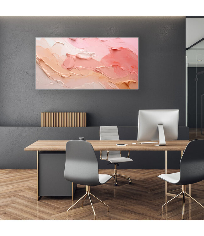 Acoustic picture "pink peach paint" - in an elegant aluminum frame