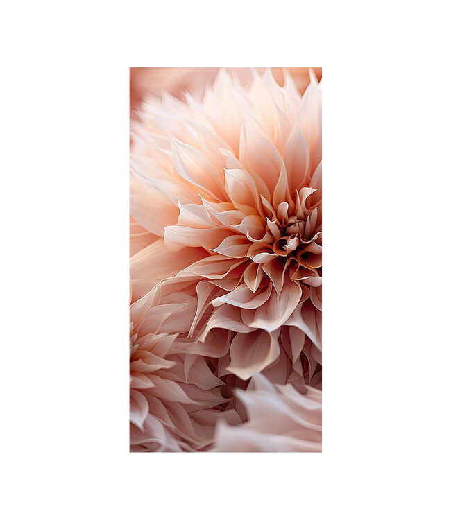Akustisk bilde "peach floral"- i en elegant aluminiumsramme