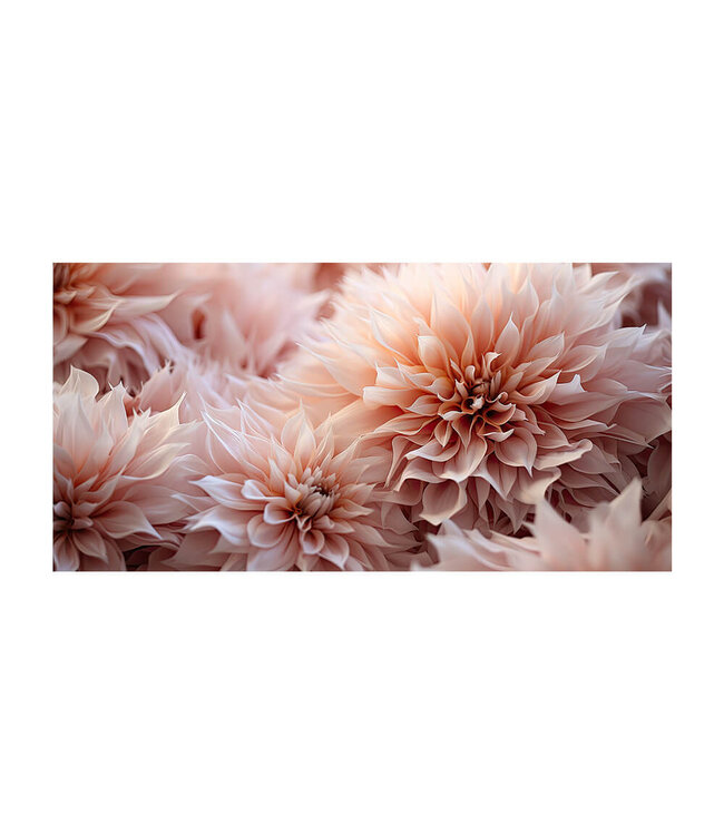 Akustisk bilde "peach floral"- i en elegant aluminiumsramme