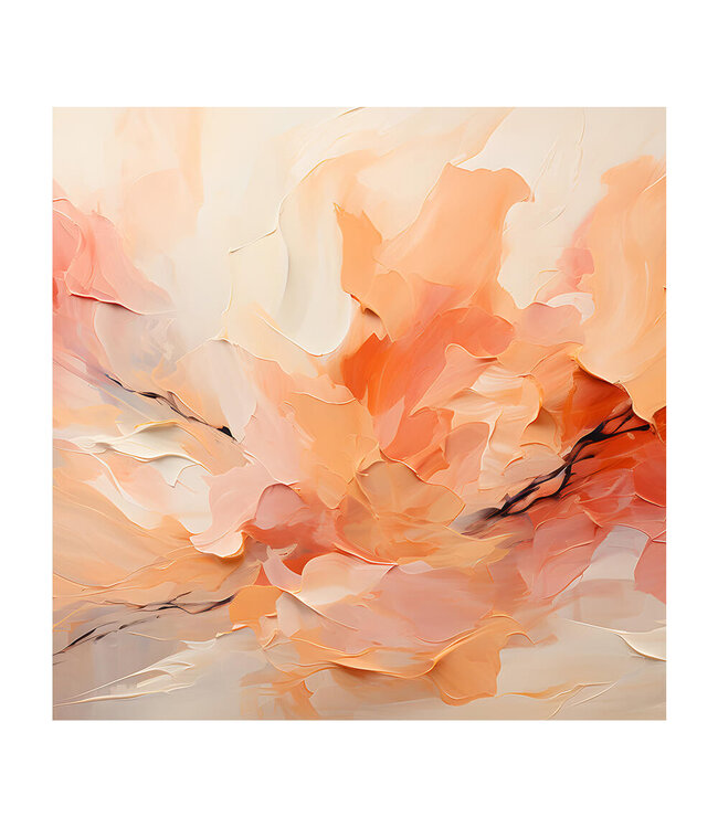 Akustisk bilde "peach fuzz shades"- i en elegant aluminiumsramme