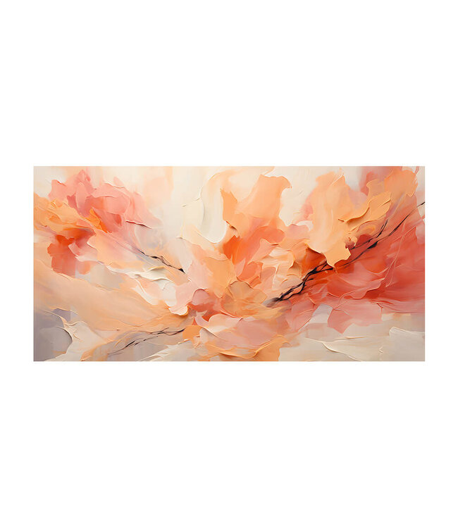 Acoustic picture "peach fuzz shades" - in an elegant aluminum frame