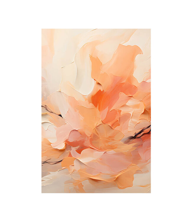 Acoustic picture "peach fuzz shades" - in an elegant aluminum frame