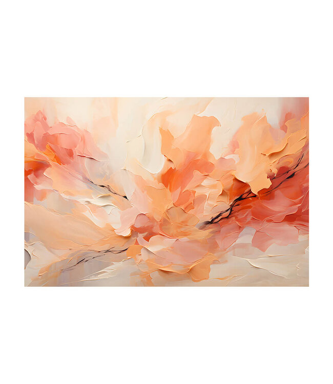 Acoustic picture "peach fuzz shades" - in an elegant aluminum frame