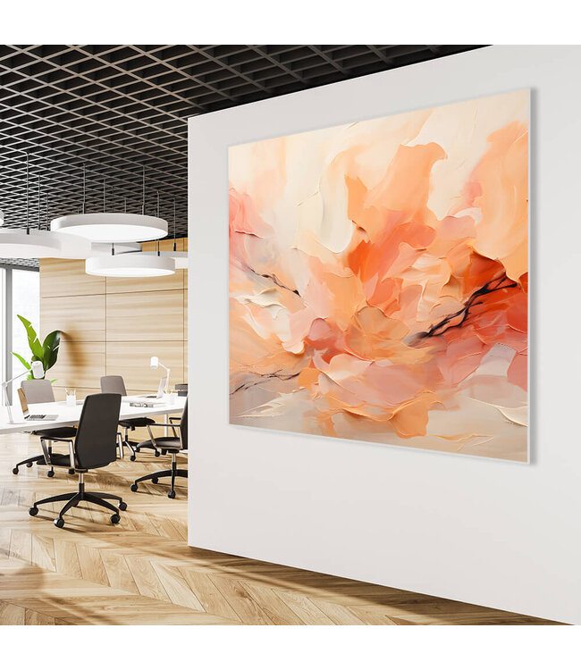 Akustisk bilde "peach fuzz shades"- i en elegant aluminiumsramme