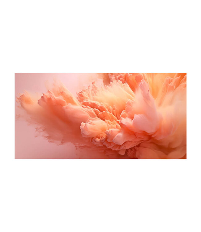 Akustisk bilde "peach powder"- i en elegant aluminiumsramme