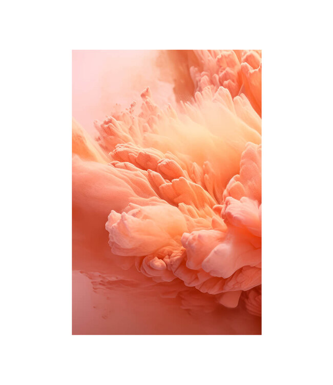 Acoustic picture "peach powder" - in an elegant aluminum frame