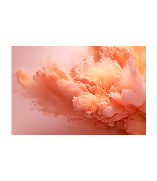 Acoustic picture "peach powder" - in an elegant aluminum frame