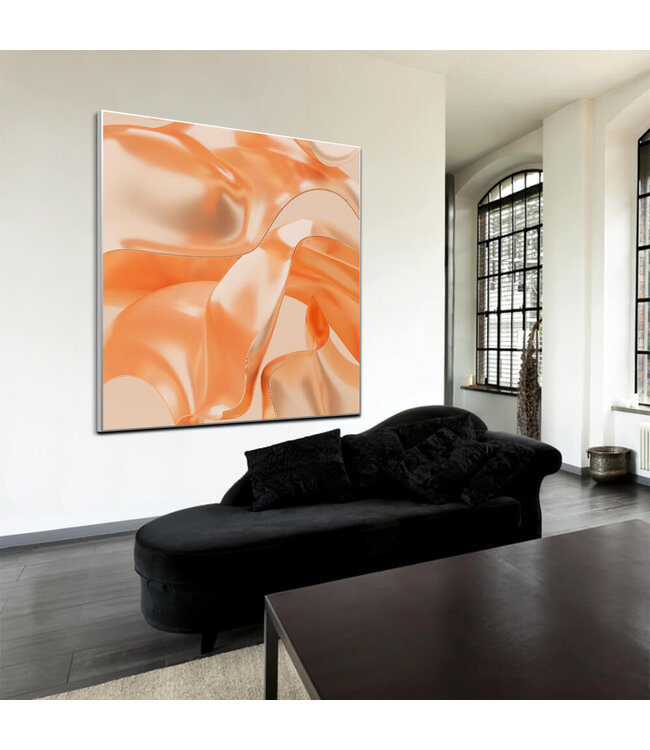 Acoustic picture "peach metal" - in an elegant aluminum frame