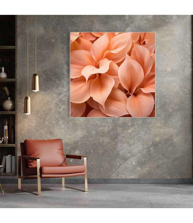 Acoustic picture "peach leaves" - in an elegant aluminum frame