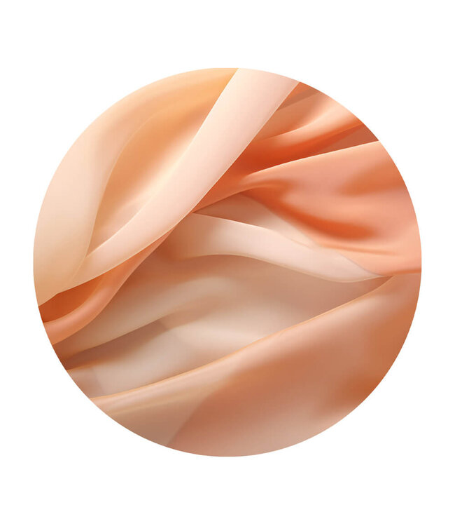 Round acoustic picture "peach fabric" in an elegant aluminum frame