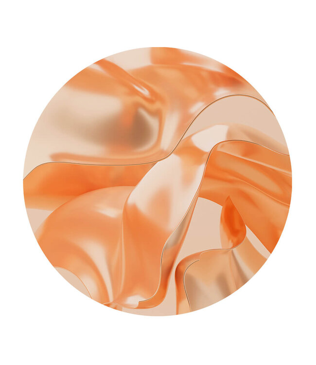 Round acoustic picture "peach metal" in an elegant aluminum frame