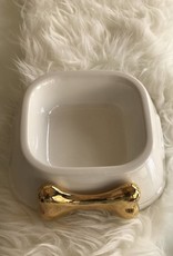 QuattroZampe Ceramic Bowl cream / bone gold