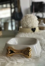 QuattroZampe Ceramic Bowl cream / bone gold