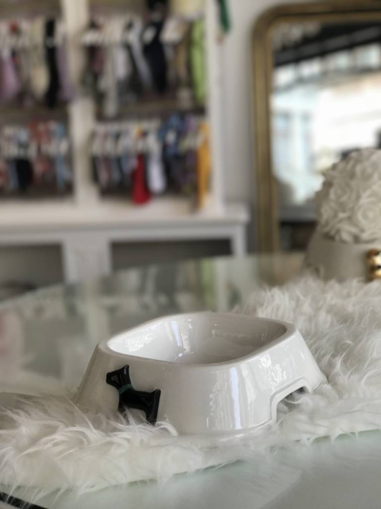 QuattroZampe QuattroZampe - keramisch eetbakje cream / black bone