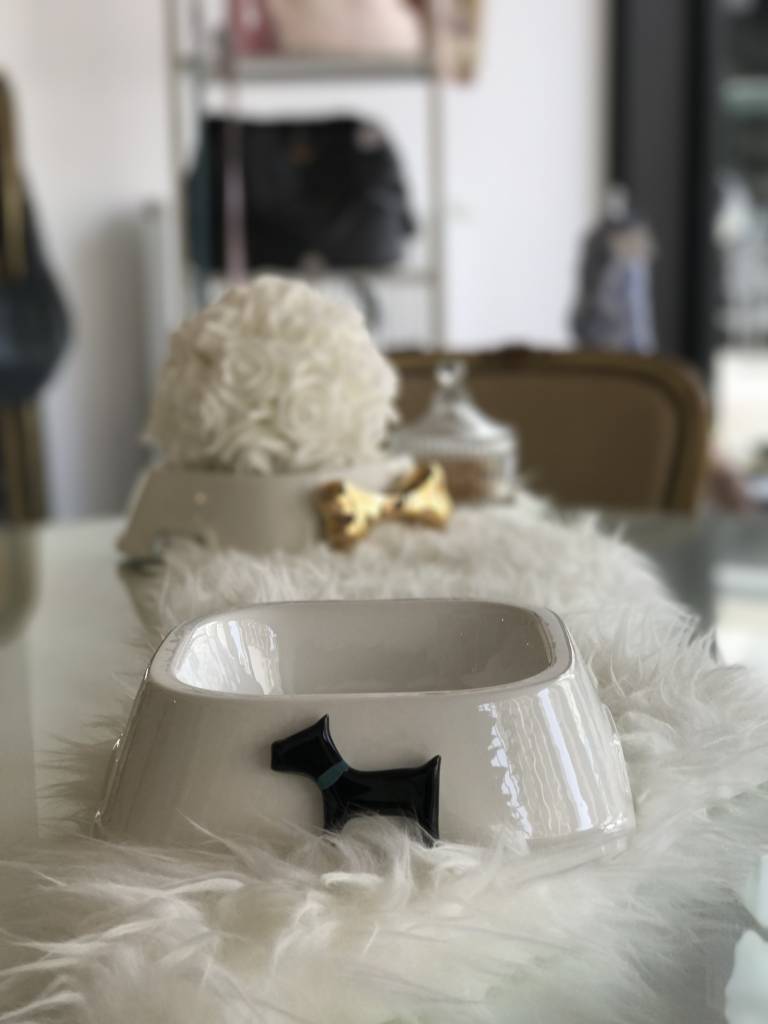QuattroZampe QuattroZampe - keramisch eetbakje cream / black bone