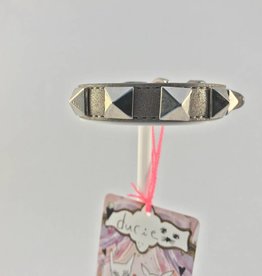 Ducie Ducie - halsband Pyramid Studs zilver (S)