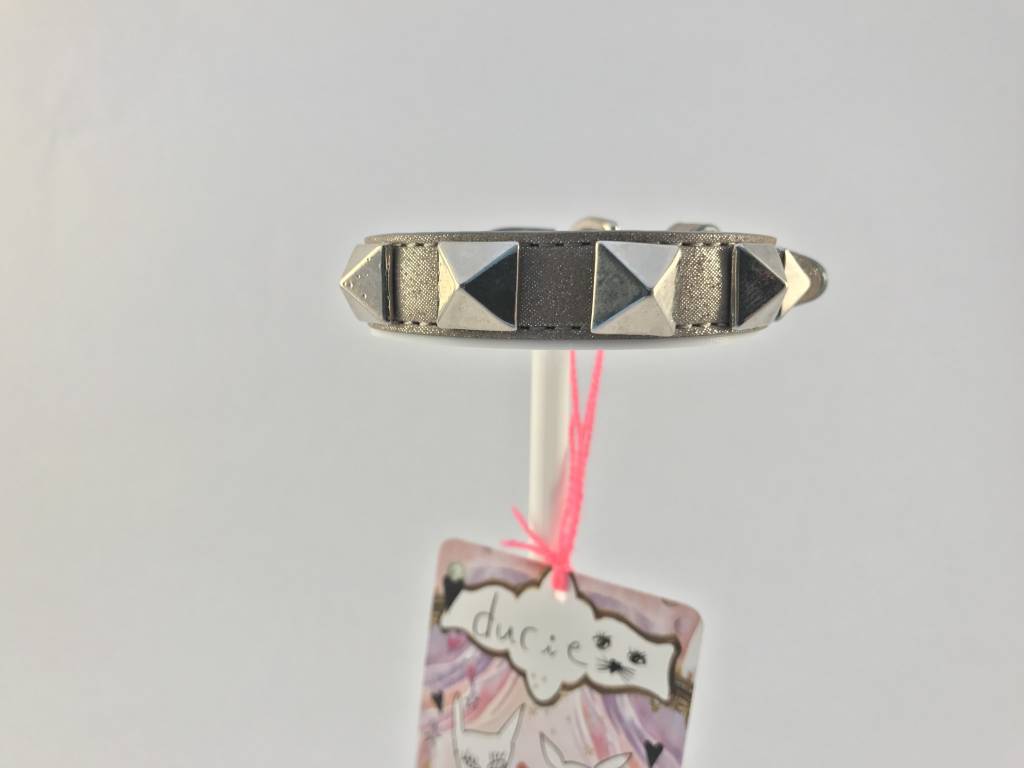 Ducie Ducie - halsband Pyramid Studs zilver (S)