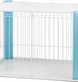 Puppyren met dak blauw (92x63x60cm)