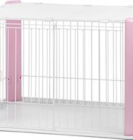 Puppyren met dak roze (92x63x60cm)