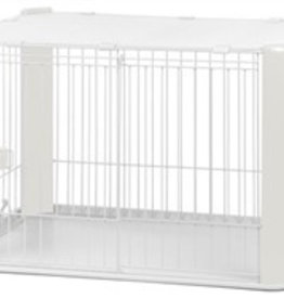 Puppyren met dak wit (113x79x60cm)