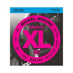 DAddario Fretted D'Addario EXL170 Bass Guitar Strings, Light (45-100)