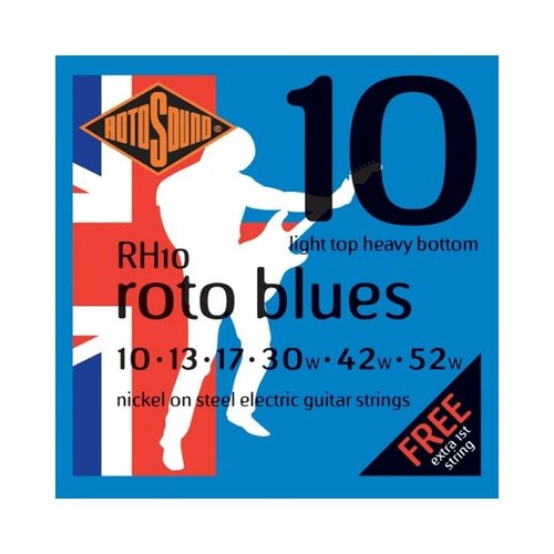 Rotosound Rotosound RH10 Nickel Electric Guitar Strings, Light Top Heavy Bottom (10-52)