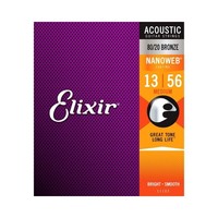 Elixir Nanoweb 80/20 Bronze Medium Acoustic Strings (13-56)