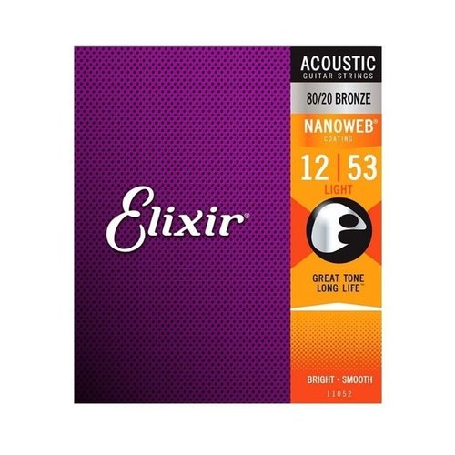 Elixir Elixir Nanoweb 80/20 Bronze Light Acoustic Strings (12-53)