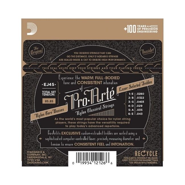 D'Addario EJ45 Pro Arte Classical Normal Tension Guitar Strings