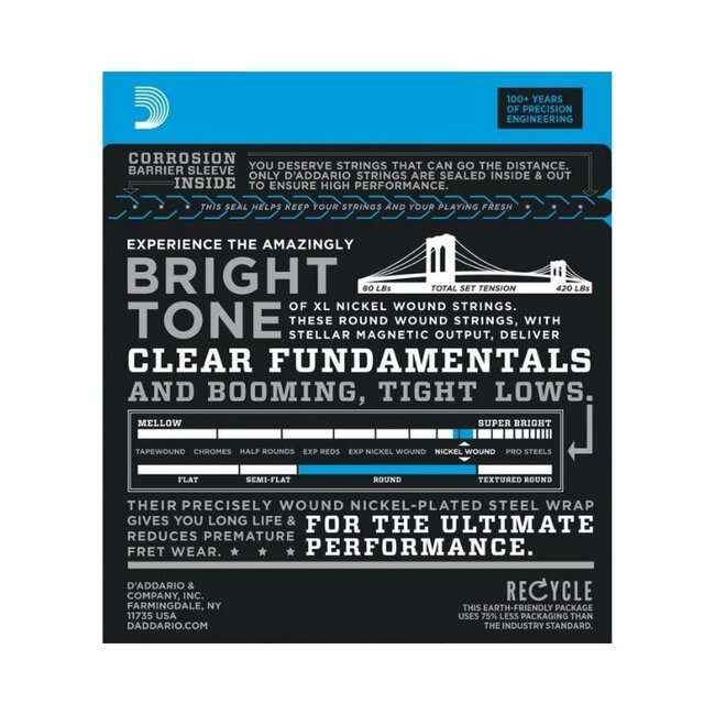 D'Addario EXL170 Nickel Wound Bass Strings (45-100)