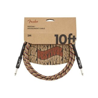 Fender Fender 10' Festival Instrument Cable, Pure Hemp, Rainbow