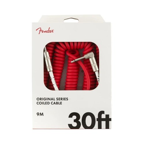 Fender Fender Original Series Coil Cable, Straight-Angle, 30', Fiesta Red