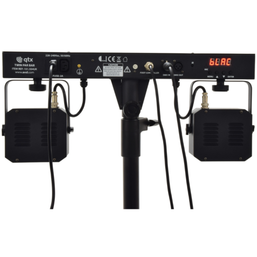 qtx QTX Stereo Twin PAR Bar Portable Stage Lighting