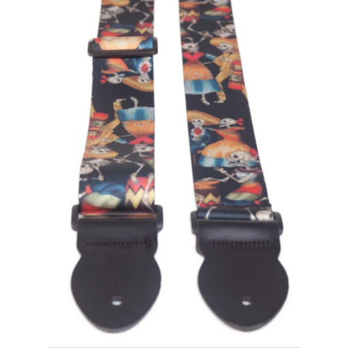 Leathergraft Leathergraft Graphic XL Party Skulls Guitar Strap