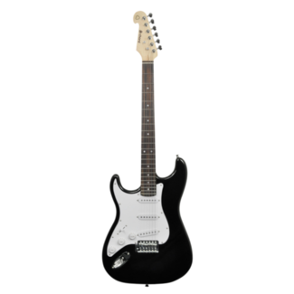 Chord Chord Left Handed Electric Strat Guitar Black