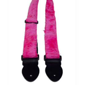 Leathergraft Leathergraft Fun Fur Guitar Strap - Pink - Extra long