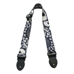 Leathergraft Leathergraft Graphic Guitar Strap - White Skulls - Extra Long