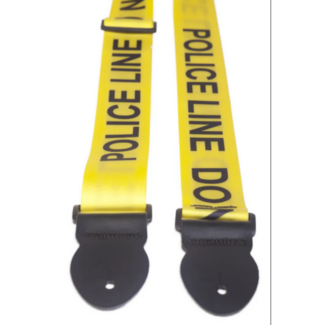 Leathergraft Leathergraft Graphic Guitar Strap - Police Line Yellow - Extra Long