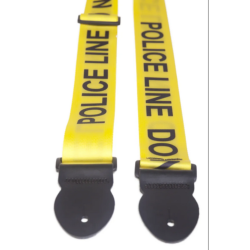 Leathergraft Leathergraft Graphic Guitar Strap - Police Line Yellow - Extra Long