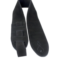 Leathergraft Comfy Bootlace Black Deluxe Suade Guitar Strap