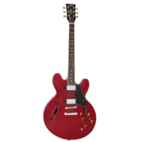 Vintage VSA500CR Semi-Acoustic Electric Guitar Cherry Red