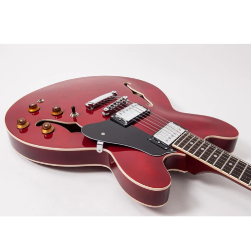 VINTAGE Vintage VSA500CR Semi-Acoustic Electric Guitar Cherry Red